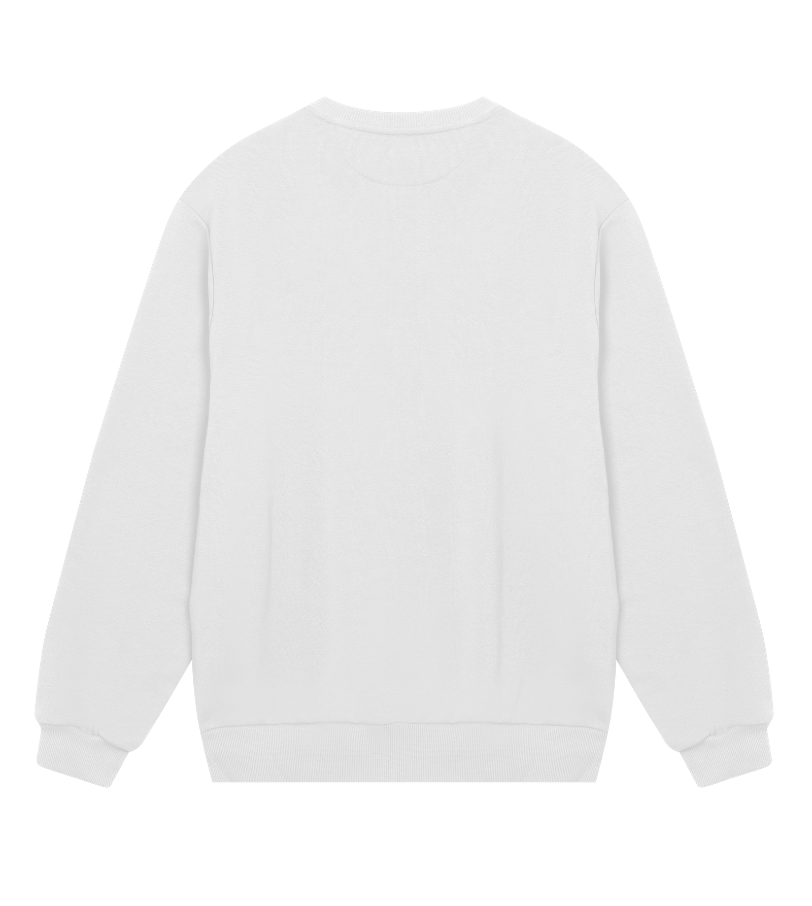 Front view of the white Big Fred Golf crewneck sweatshirt featuring the "Big Fred Golf." wordmark in bold text, centered on the chest.