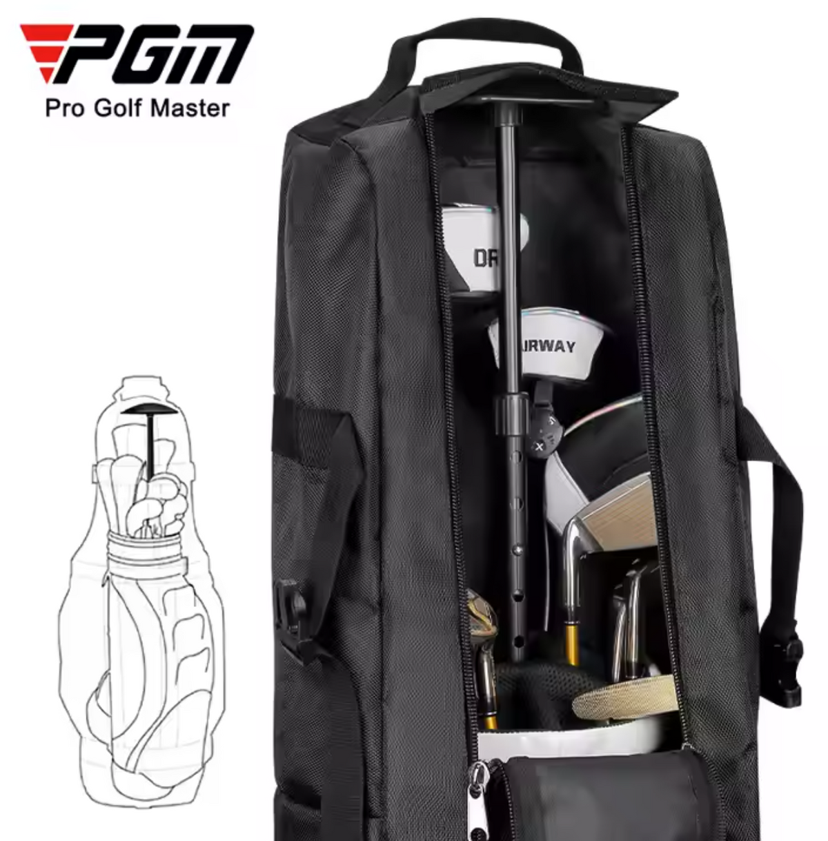 Golf Bag Support – Adjustable Club Protector for Safe Travel